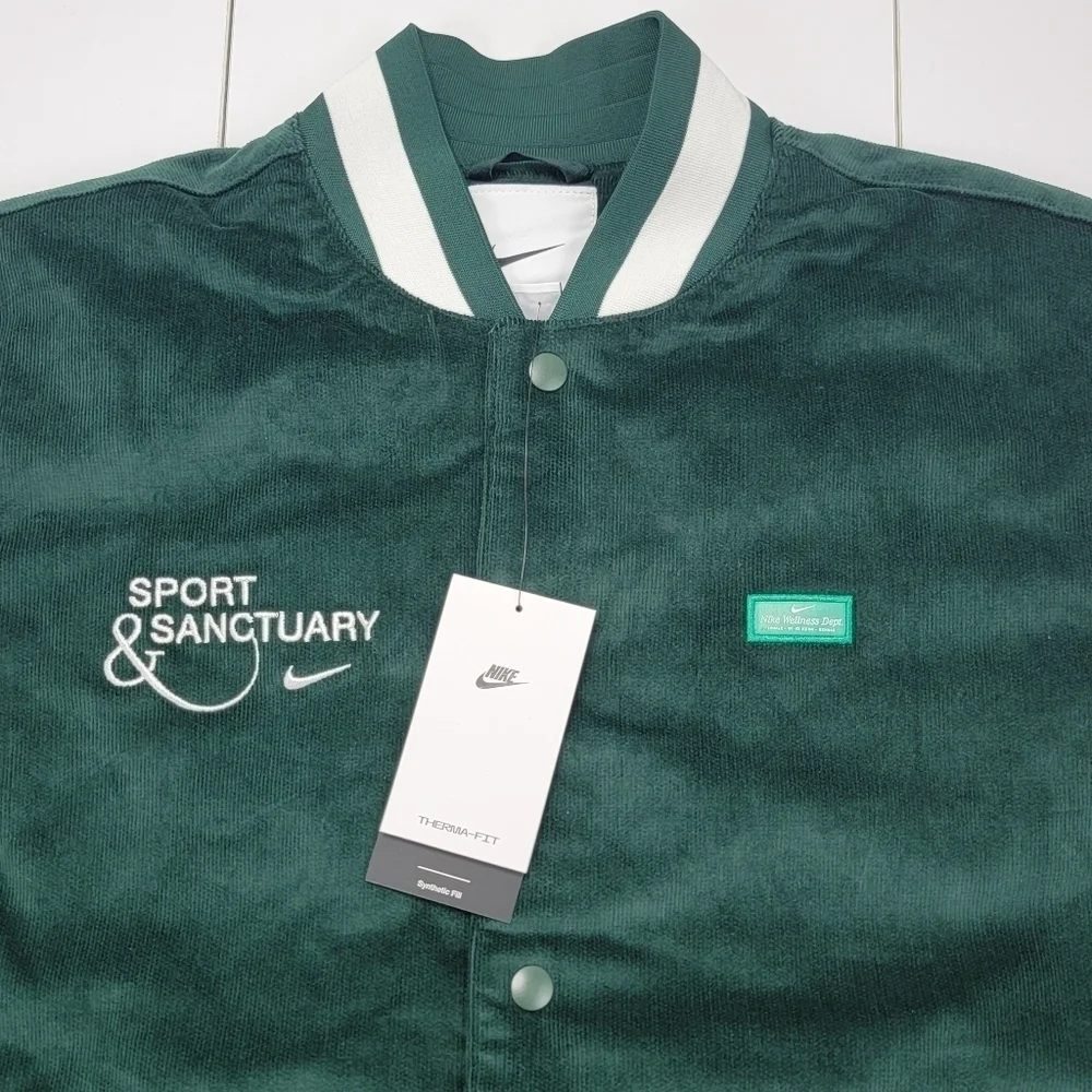 Nike Sport & Sanctuary Corduroy Jacket Men's Size Medium Green FB9972-397 New